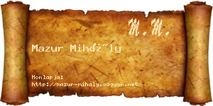 Mazur Mihály névjegykártya