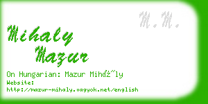 mihaly mazur business card
